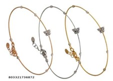 Bracciale oro 18 kt. rigido farfalla zirconi taglio brillante regalo donna 