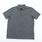 Under Armour Polo Shirt Men's Large Heather Dark Gray Golf Tennis Active Stretch