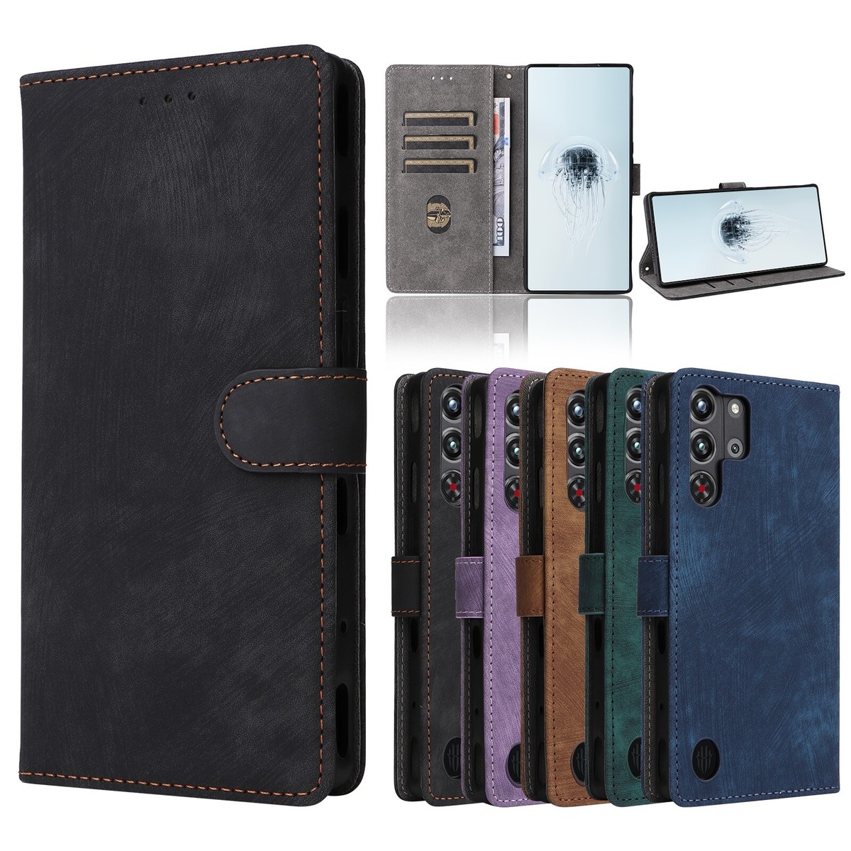 Manyip Custodia e Cover per ZTE Axon 10 PRO,Custodia a Portafoglio in Pelle con Supporto per ZTE Axon 10 PRO,Custodia Magnetica retrò per Telefono, Custodia con Slot per schede