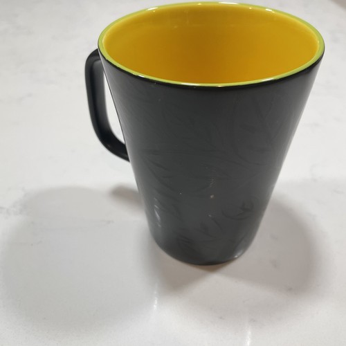 Starbucks Coffee Mug Tasse Black Fall Leaves - Yellow Inside/Green Rim 13 oz 2007 - Bild 6 von 11