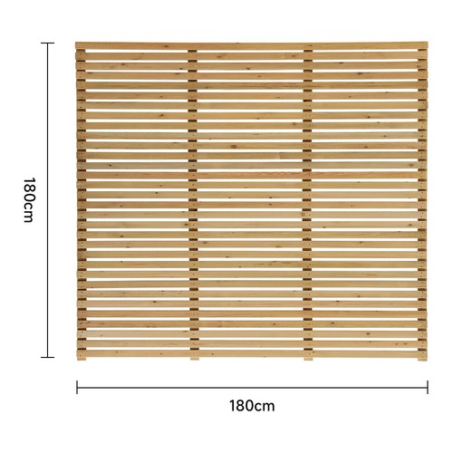 6ft Wide Heavy Duty Horizontal Slatted Wood Garden Fence Panels Pressure Treated - Picture 23 of 24