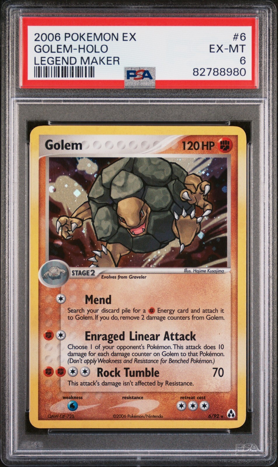 Golem PSA 7 Holo 2006 Pokemon Ex Legend Maker 6/92