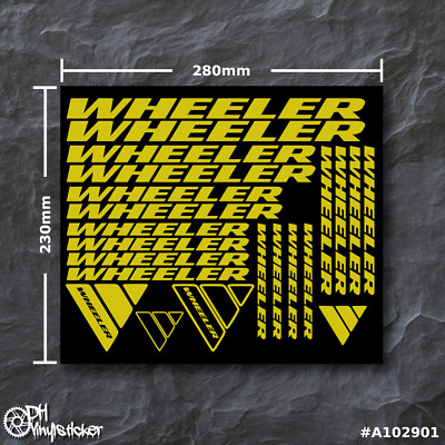 Wheeler Sticker Set Yellow | Sticker Set Bicycle eBike MTB BMX Race eMTB