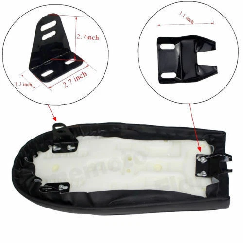 Sillín de joroba de asiento Café Racer negro para Yamaha DT125 XS650 XS850 XJ550 XT500 SR500 Foto 2 de 4