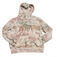 Abercrombie Kids sequin moose hoodie. Tie dye size 13/14.