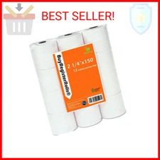 BuyRegisterRolls (12 Rolls) 2 1/4 x 150 ft White Adding Machine Tape Paper Rolls