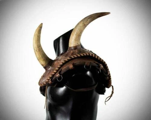 Caldeirão bárbaro de couro medieval caldeirão viking armadura de ombro de couro Larp - Imagem 3 de 4