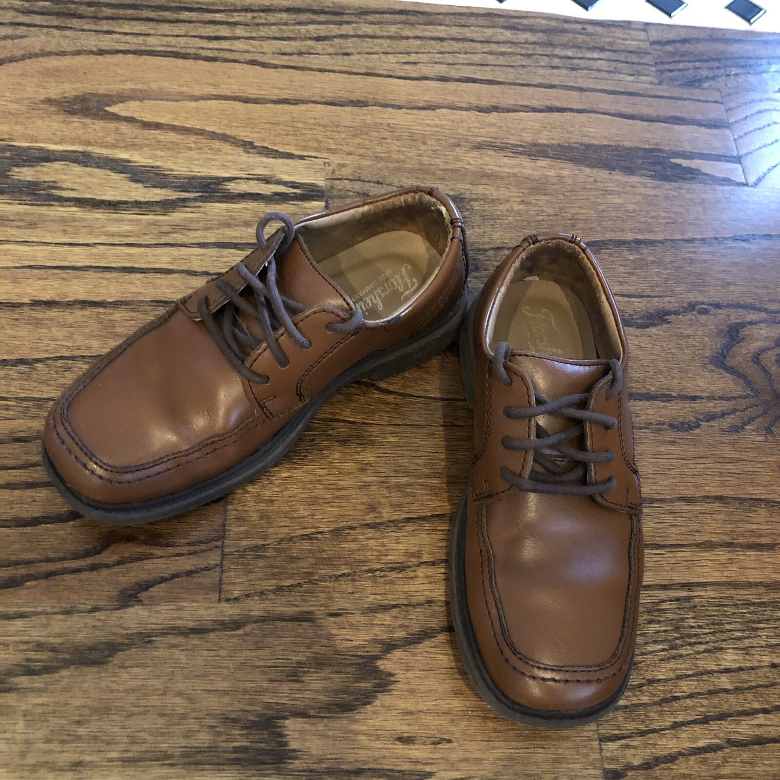 SAOLA Scarpe eleganti stringate Florsheim bambino ragazzo taglia 12 W larghe pelle marrone cognac