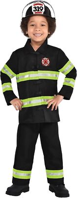 Fire Fighter Child Costume - Toddler, Boy's, Black