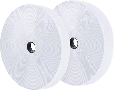 HOOK & LOOP Combo Adhesive Strips Bulk Pack - 1'' x 75', White