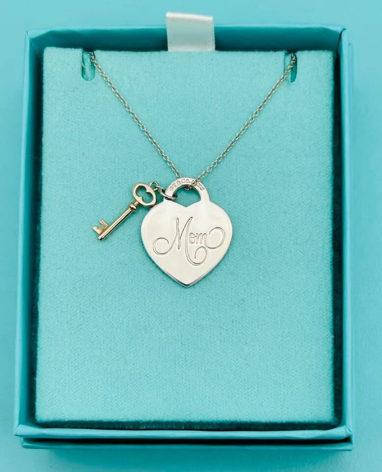 Return to Tiffany & Co Heart Key Charm Clasp Silver Rubedo Clasp Gift Pouch Love