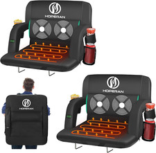 Massage Heated Stadium Seats for Bleachers with Back Support Lumbar Pillow, 3