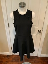 Madewell Black Sleeveless Fit & Flare w/ Lace Shoulders, Size 6 US