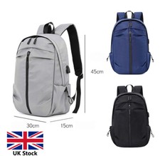 Men Boys School Bag Rucksack Shoulder Bag Zipper Backpack With USB Charger Port