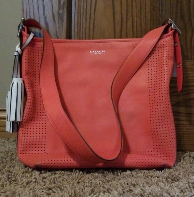 COACH Coral Leather over the shoulder purse eBay