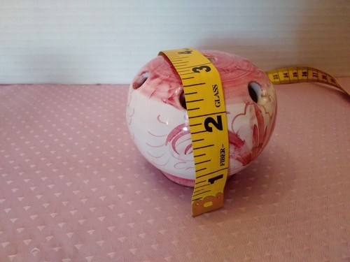 Flower Frog Italy Pottery Red & White 7 Holes Marked V.B 12 Handpainted - Picture 4 of 5