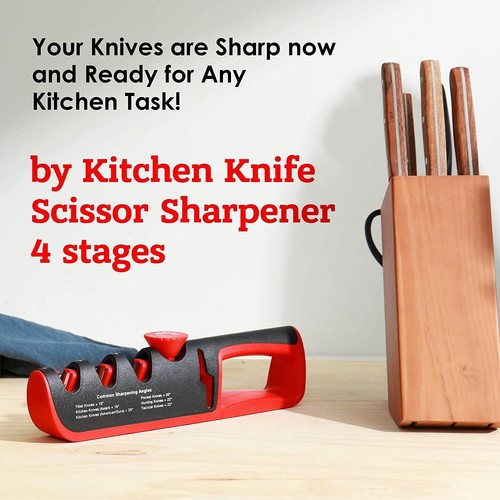 4 in 1 Knife Sharpener Professional Ceramic Tungsten Kitchen Sharpening System - Picture 7 of 7