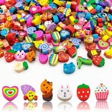 300 Pieces Mini Erasers for Kids Bulk Assorted Novelty Pencil Erasers for Studen
