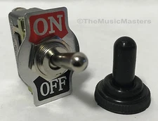Car Boat RV Classic 12 Volt 2 Terminal SPST On/Off Toggle SWITCH w/Rubber Boot