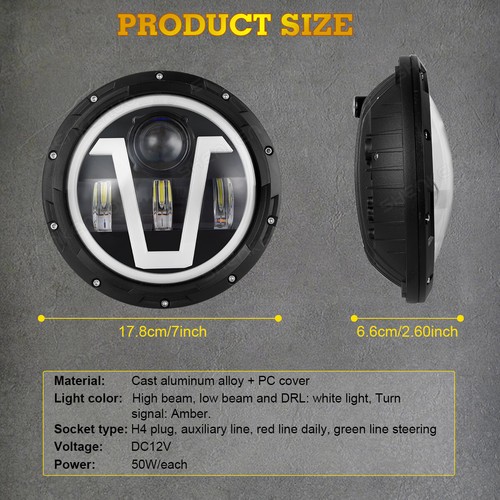 For Hummer H3 H3T 2006-2010 7"inch LED Headlights DRL & Halo 4" Fog Lights Kit - Picture 6 of 20
