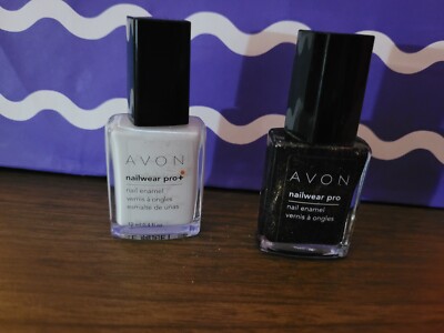 AVON NAILWEAR PRO + NAIL ENAMEL FRENCH TIP WHITE, VIOLETTA SPARKLE FREE SHIP