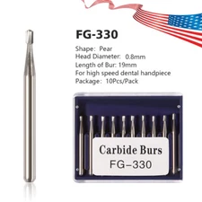 Dental Carbide Burs Tungsten Steel Bur FG # 330 Pear High Speed Handpiece 10/Box