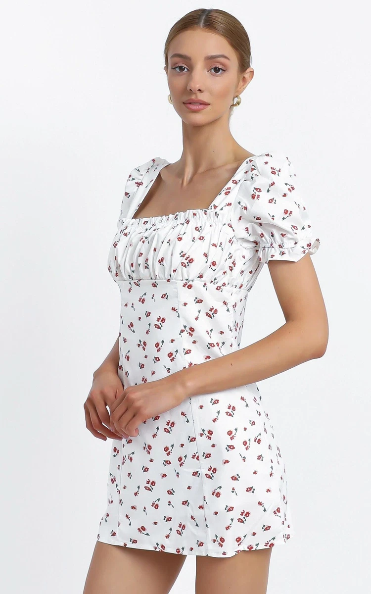 Showpo white floral shop dress