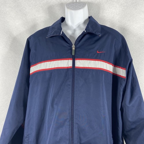Vintage Nike Jacket Men’s XL Blue Red Silver Tag Windbreaker Swoosh Check - Picture 2 of 13