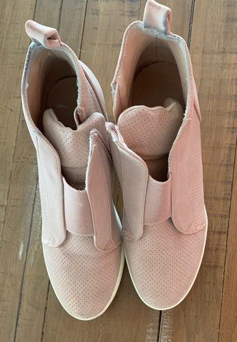 blush wedge sneakers