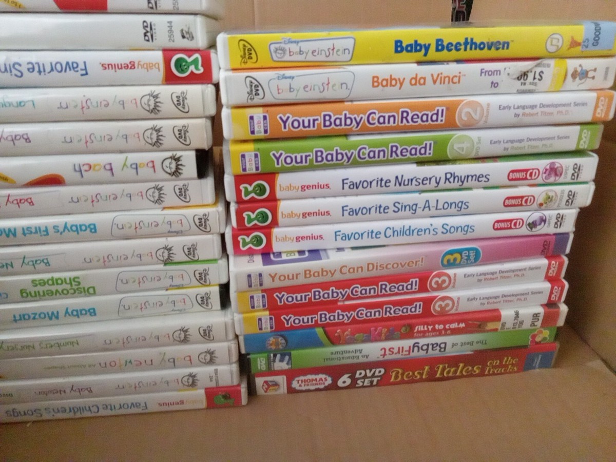 Lot Of 28 Baby Einstein DVDS AND BABY GENIUS / LEARN TO READ LOT