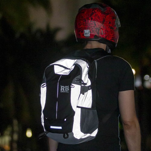 Reflective Bike Backpack Motorcycle Backpack Black Daypack Riderbag - Picture 12 of 13