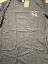 NWT G. H. Bass & Co. Men's Scoop Neck Graphic T-Shirt (Asphalt Heather, Large)