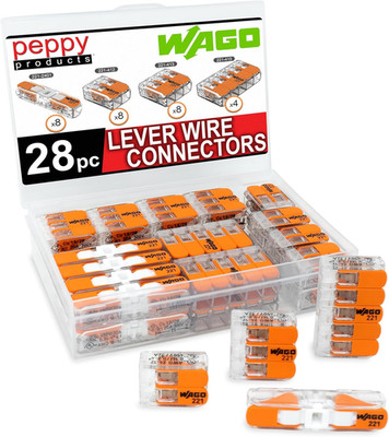 WAGO 221 Lever Nuts 28Pc Compact Splicing Wire Connector Assortment with Case |