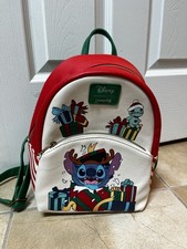 Loungefly Disney Lilo  Stitch Christmas Holiday Mini Backpack Multicolor