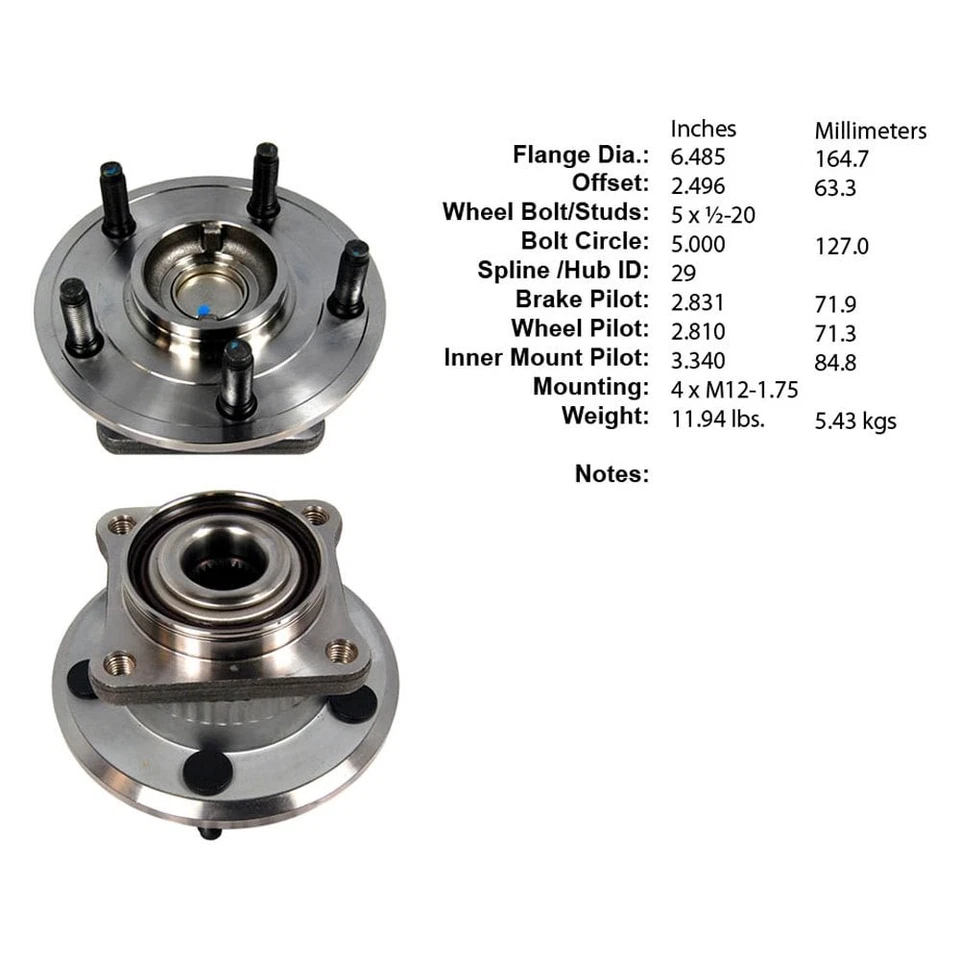 For Jeep Grand Cherokee 05-10 Wheel Bearing and Hub Assembly Premium Rear Foto 2 de 2