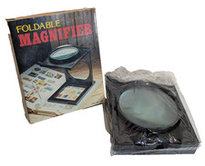 Foldable Magnifier Magnifying Glass 4-inch Lens New Open Box VTG Reading Help 