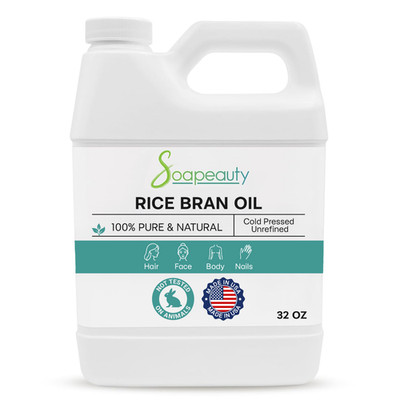 Rice Bran Oil Cold Pressed  100% Pure & Natural 32 fl oz by Soapeauty