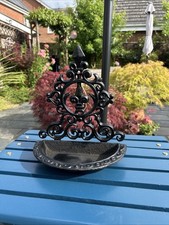 Cast Iron Bird Feeder / Waterbowl Outdoor Garden 9inch Wide 10 Inch Tall