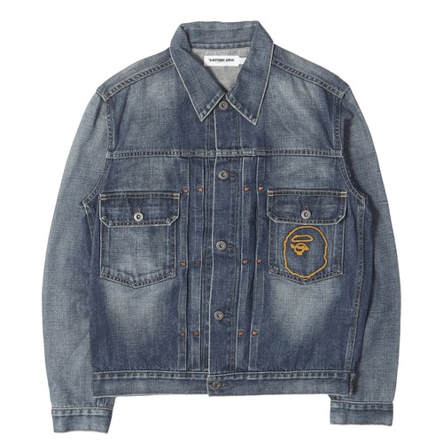 Bape, A Bathing Ape Basing Jacket Indigo S00S Chain Embroidery Logo Vintage Fabricate