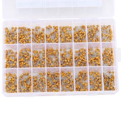 1200PCS 24 Values Multilayer Monolithic Ceramic Capacitor, 10pF to 10uF Ceram...