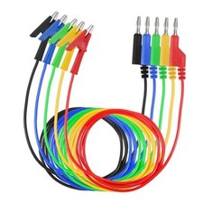 5Pcs Test Probe 4mm Stackable Banana Plug Wire Alligator Clip to Banana Plug