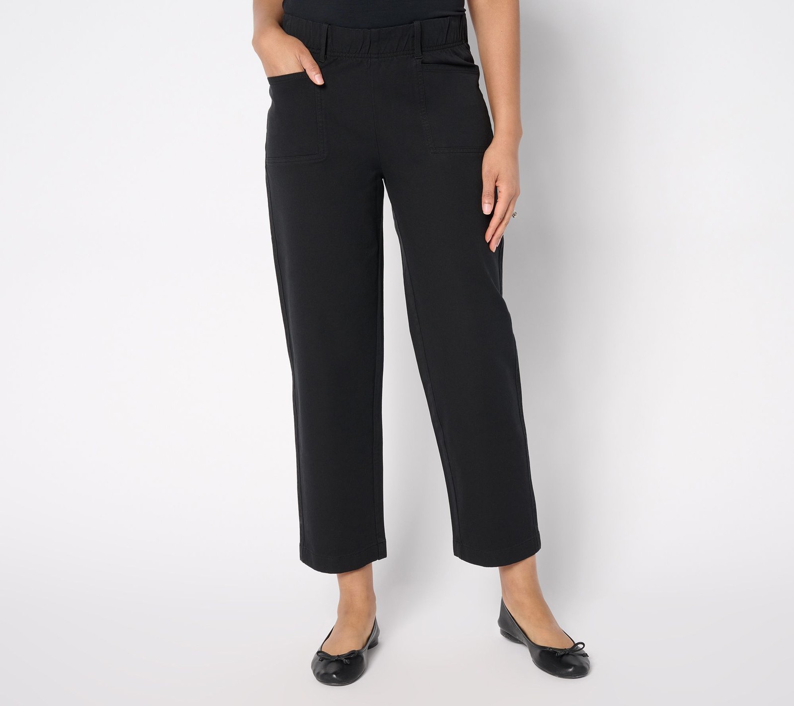 Anybody Women's Pants Sz M Regular All-Stretch Twill Straight Leg Black A683177