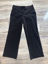 VTG Y2K Black Velvet Wide Leg Flared Stretch Velour Pants Goth Grunge 8P NWT