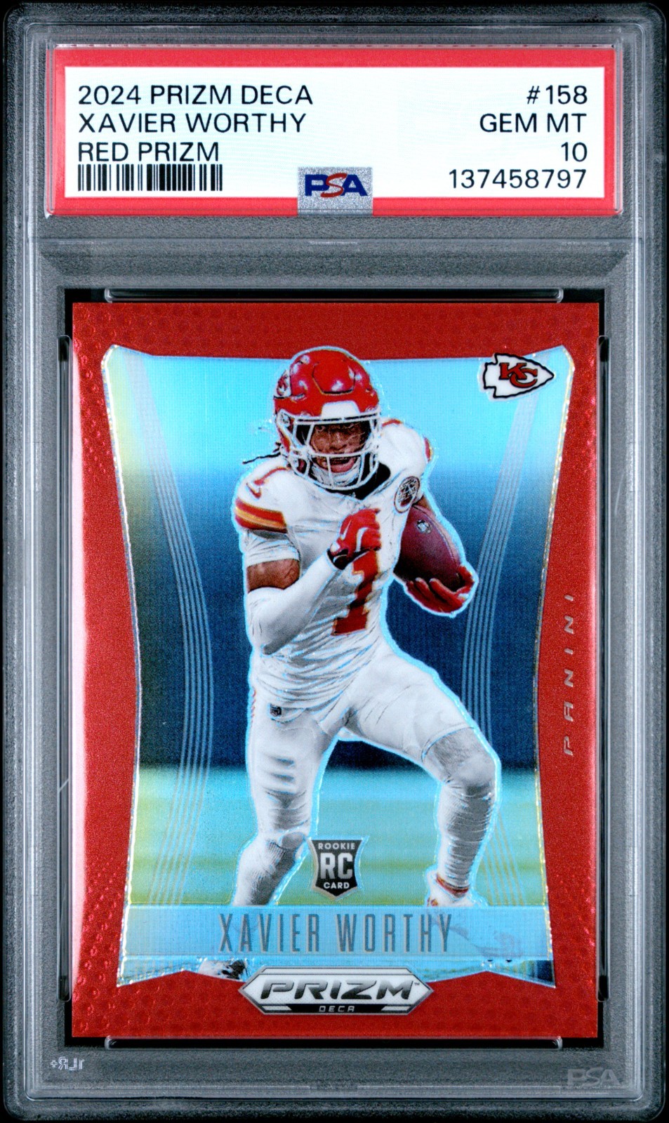 2024 PANINI PRIZM DECA XAVIER WORTHY RED PRIZM /199 #158 PSA 10 POP 6