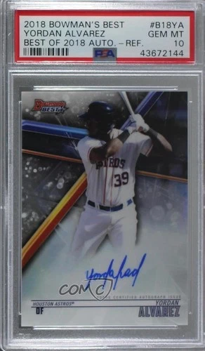 2018 Bowman's Best of Refractor Yordan Alvarez #B18-YA PSA 10 GEM MT Auto