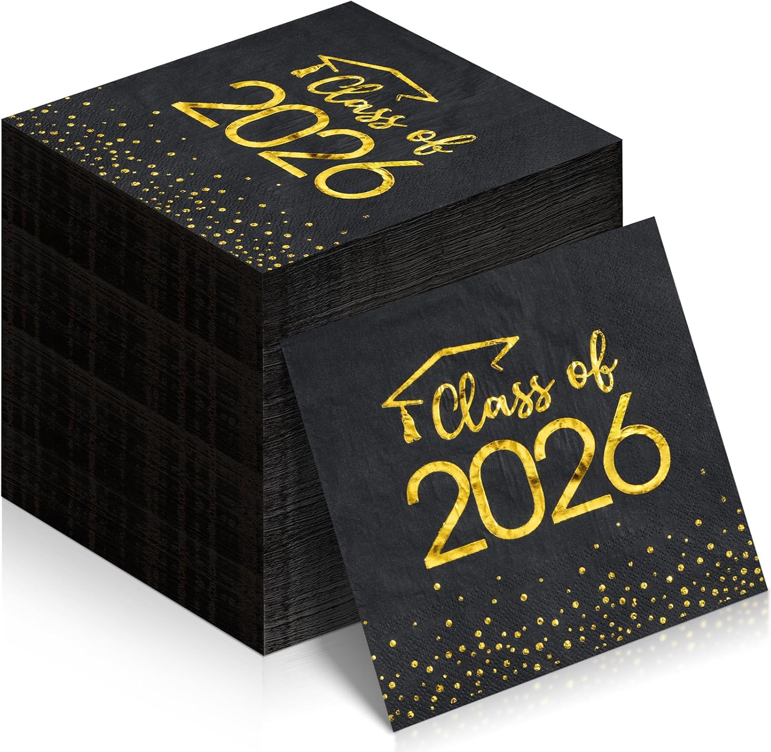 100Pcs Class of 2026 Graduation Napkins, Disposable Congrats Grad Paper Cocktail
