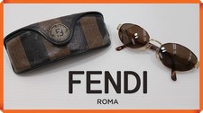FENDI SL7127 Vintage Sunglasses Black Gold Frame Unisex Made in Italy From Japan