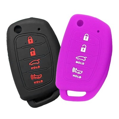 2pcs Silicone Remote Key Fob Cover Fit For Hyundai Elantra Sonata Santa Fe ix35