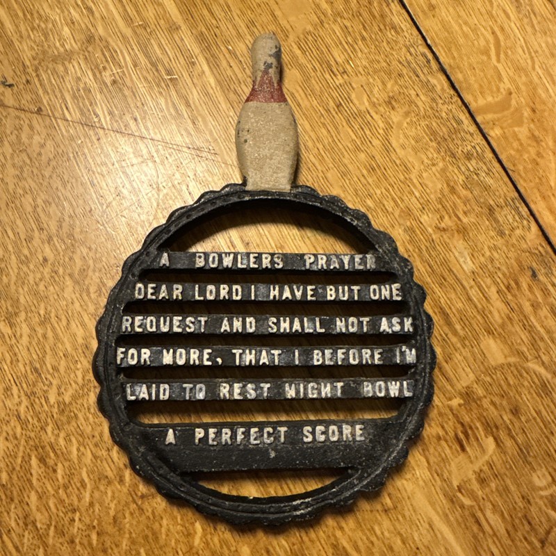 Vintage Wilton Metal Trivet “ The Bowlers Prayer”