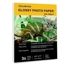 36 PCS 8.5x11 Inch Glossy Inkjet Photo Paper 53lb 200GSM Instant Dry Printer